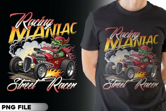 Racing Maniac T-Shirt Design: High-Octane Art for Creators