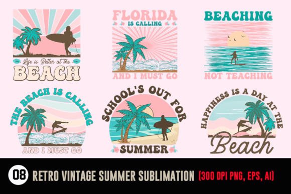 Retro Vintage Summer Sublimation Design: A Creative Asset