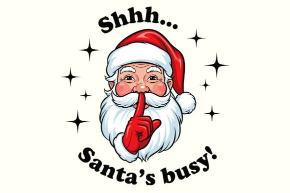 Santa's Busy T-Shirt Design: A Festive Asset for Creative Projects