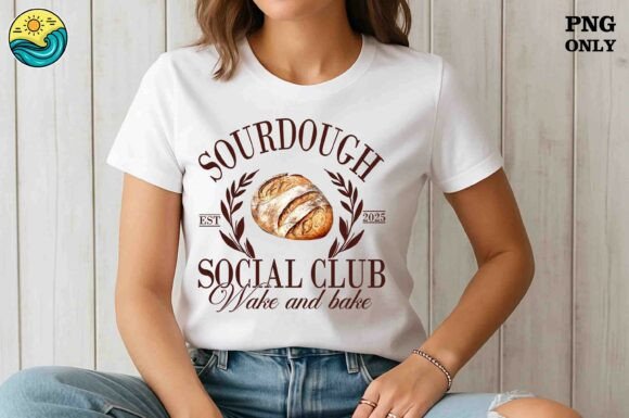 Sourdough Social Club PNG Design: A Vintage Badge for Modern Creators