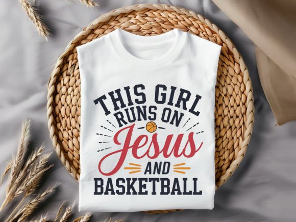 This Girl Runs on Jesus T-Shirt Design: Faith-Inspired Graphic Assets