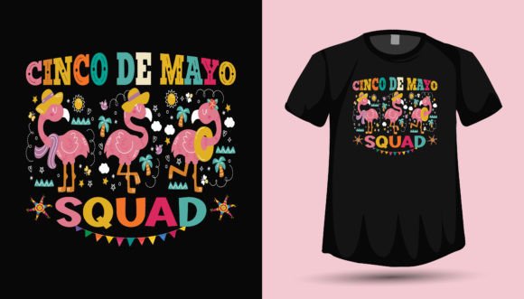 Vibrant Cinco De Mayo Flamingo T-Shirt Design