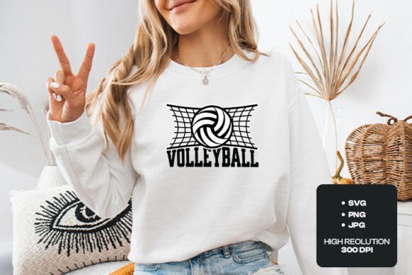 Volleyball Net SVG: Dynamic Sports Design for Apparel